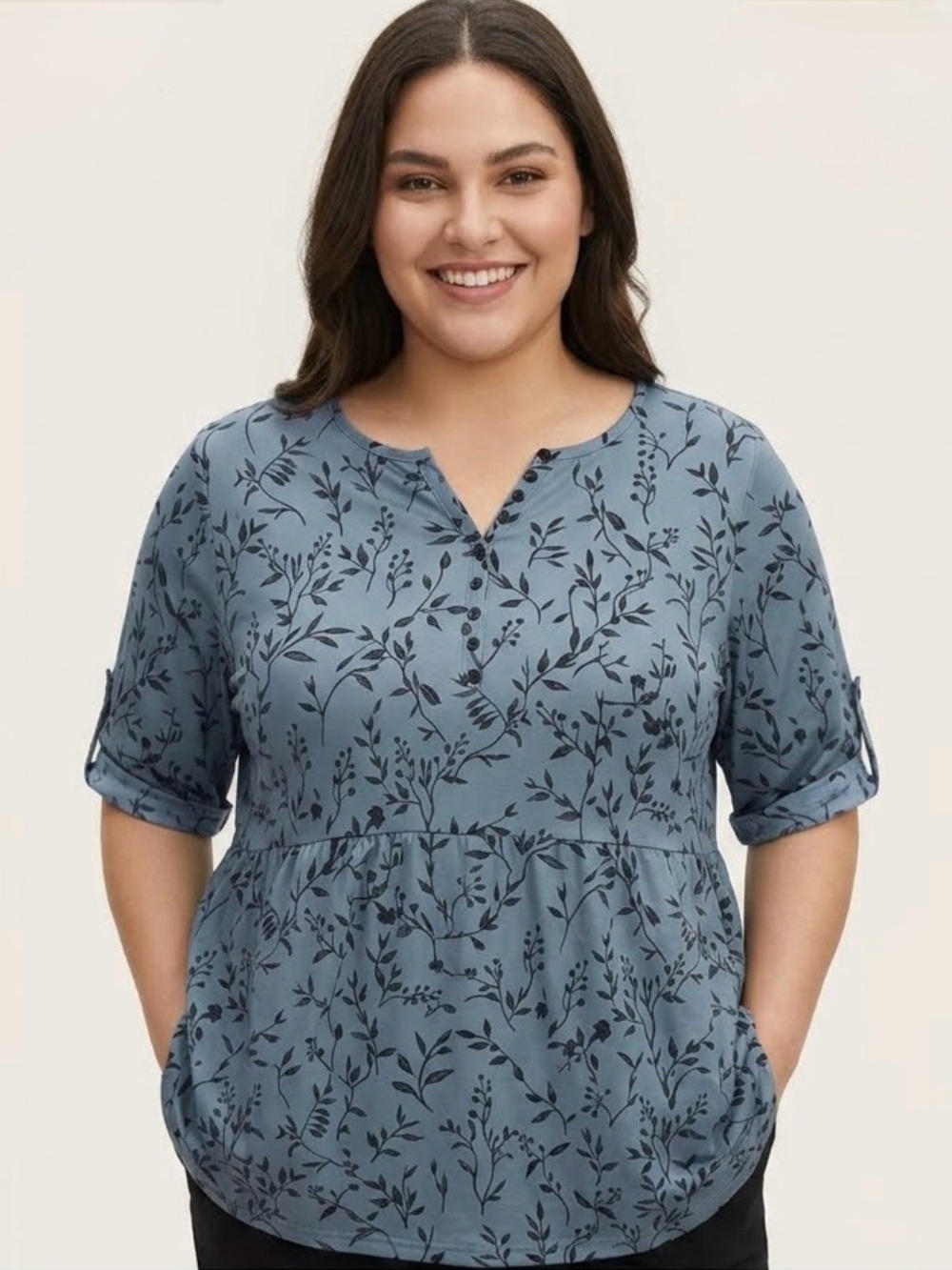 Blue and Black peplum top size 5xl